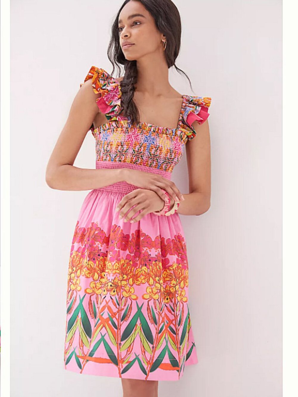 Roopa Pemmaraju Pink Floral Tropical Dress Size XS Petite